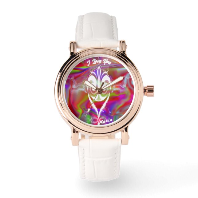 Reloj De Pulsera Hermoso Resumen Elegante Rosa Gold Watch (Anverso)