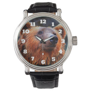 Reloj De Pulsera Hermoso retrato de oso marrón de vida salvaje foto