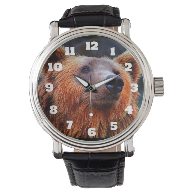 Reloj De Pulsera Hermoso retrato de oso marrón de vida salvaje foto (Anverso)