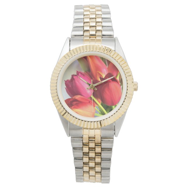 Reloj De Pulsera Hermoso Tulip Bouquet (Anverso)