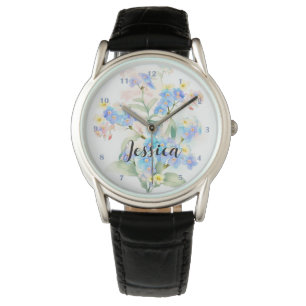 Reloj De Pulsera Hermoso verano floral nomeolvides nombre de lilac