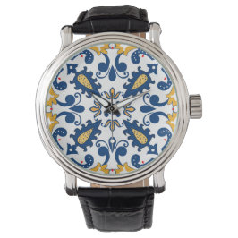 Reloj De Pulsera 💙 💛 Hermosos Azulejos azules y amarillos,