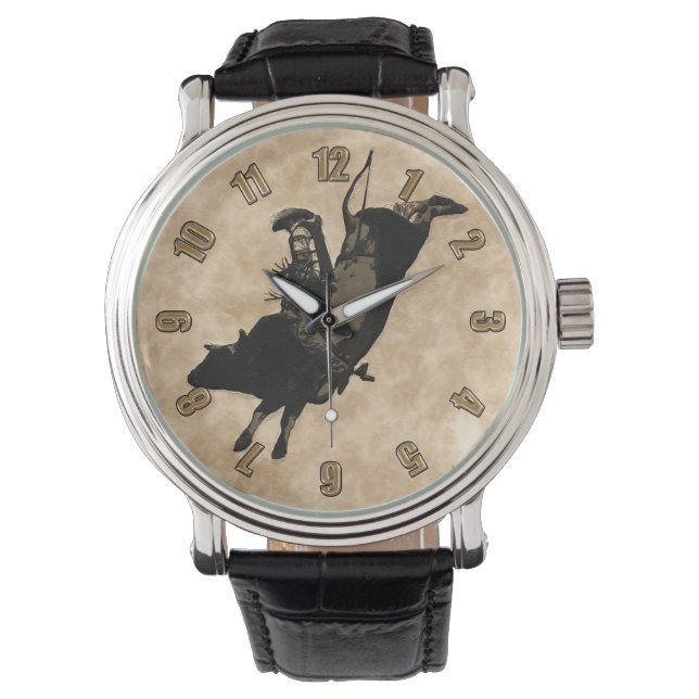 Reloj De Pulsera Héroe de Bull Riding - Evento de Rodeo (Anverso)