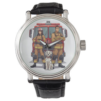 Reloj De Pulsera Heroic Firefighters & Dalmatian Anime Wrist Watch