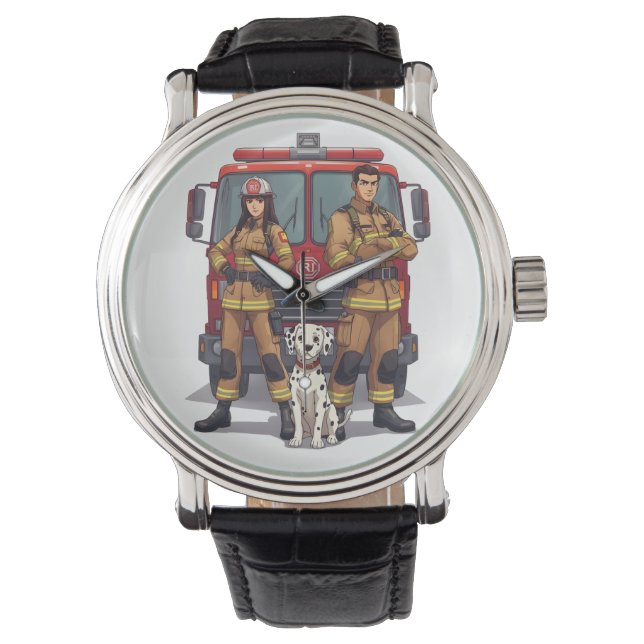 Reloj De Pulsera Heroic Firefighters & Dalmatian Anime Wrist Watch (Anverso)