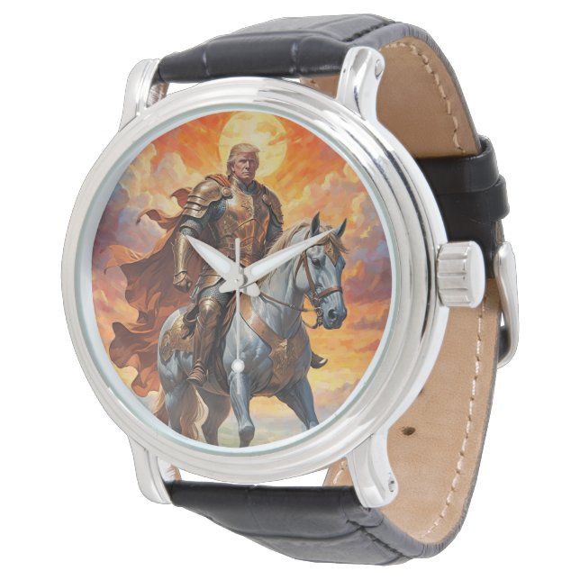 Reloj De Pulsera Heroico guerrero Trump en armería dorada (Angular)