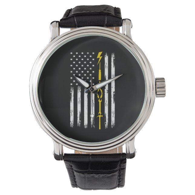 Reloj De Pulsera Herramientas de la bandera estadounidense para los (Anverso)