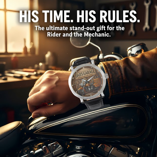 Reloj De Pulsera Herramientas de motocicleta con tema de garaje rús (Subido por el creador)