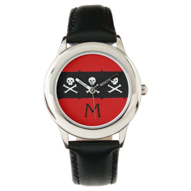 RELOJ DE PULSERA HERRAMIENTAS Y HUESOS CRUZADOS BANDERA PIRATA NEGR (Anverso)