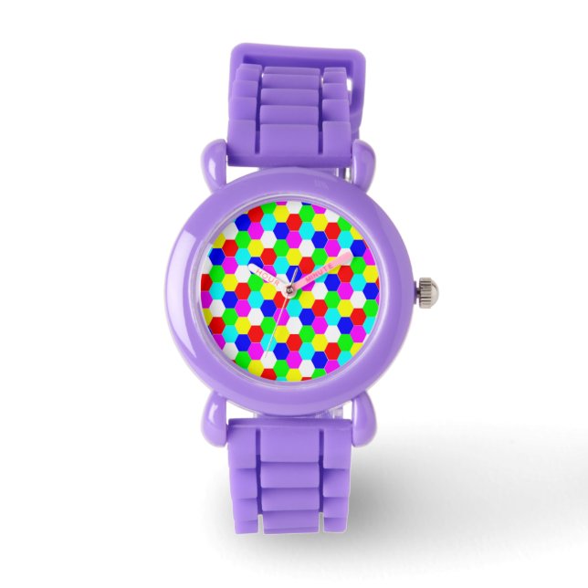 RELOJ DE PULSERA HEXAGONES COLORIDOS (Anverso)