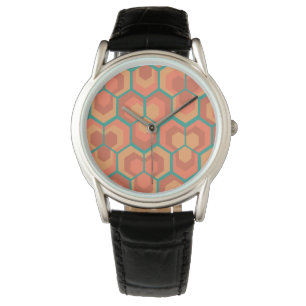 Reloj De Pulsera Hexagons Flowers