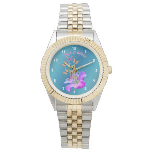 Reloj De Pulsera Hibiscus Flower Colorful Butterflies Personalizado