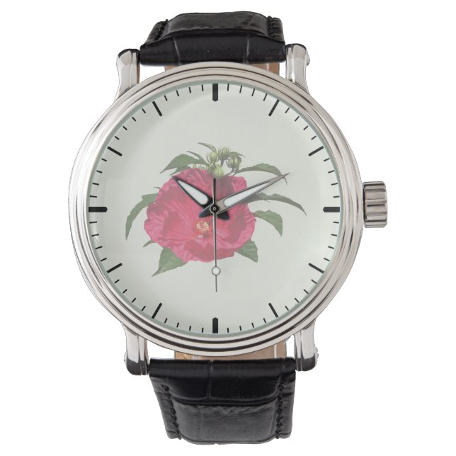 Reloj De Pulsera Hibiscus rosado oscuro (Anverso)