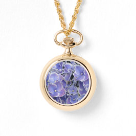 Reloj De Pulsera Hidrangea azul con borde blanco envuelta alrededor