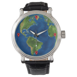 Reloj De Pulsera Hidrocolor Tierra geografía divertida ilusión 3D