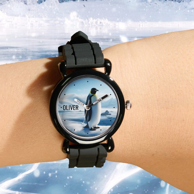 Reloj De Pulsera Hielo pingüino barato de Guay (A cute watch featuring a painting of a penguin on ice. Nice for children as well as adults)