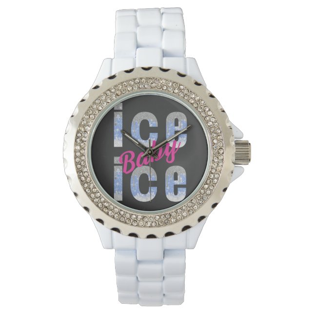 Reloj De Pulsera Hielo purpurina de nieve helado (Anverso)