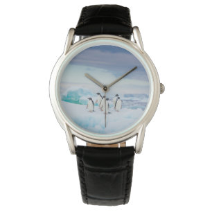 Reloj De Pulsera Hielo y nieve Adelie Penguins Antártida