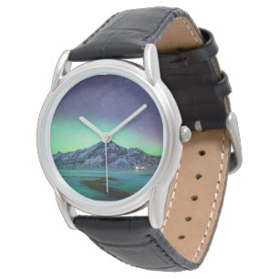 Reloj De Pulsera Hielo y nieve Aurora Borealis Vía Láctea Islandi