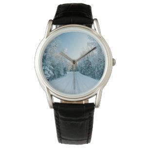 Reloj De Pulsera Hielo y nieve   Camino de invierno congelado Rusia
