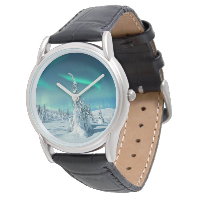 Reloj De Pulsera Hielo y nieve | Luces boreales, Laponia, Finlandia (Angular)