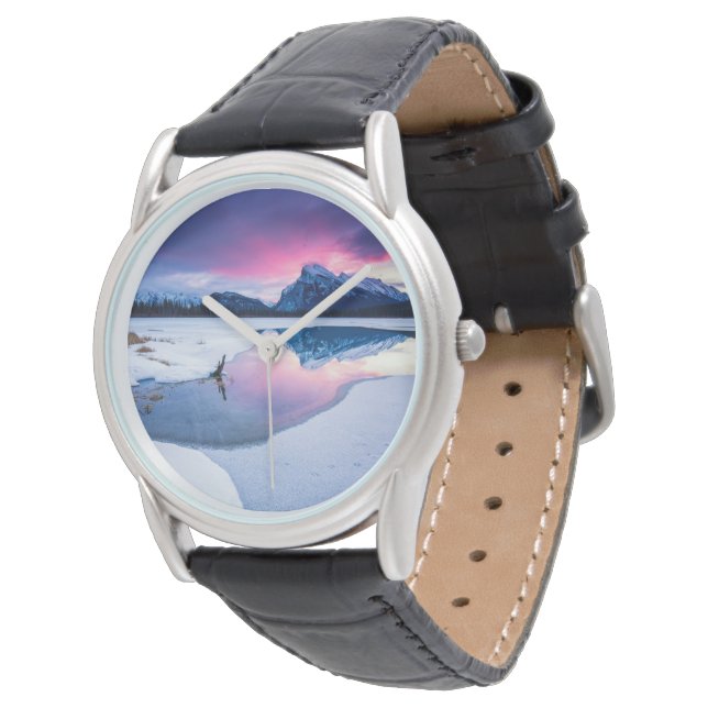 Reloj De Pulsera Hielo y nieve | Mt. Rundle, Canadá (Angular)