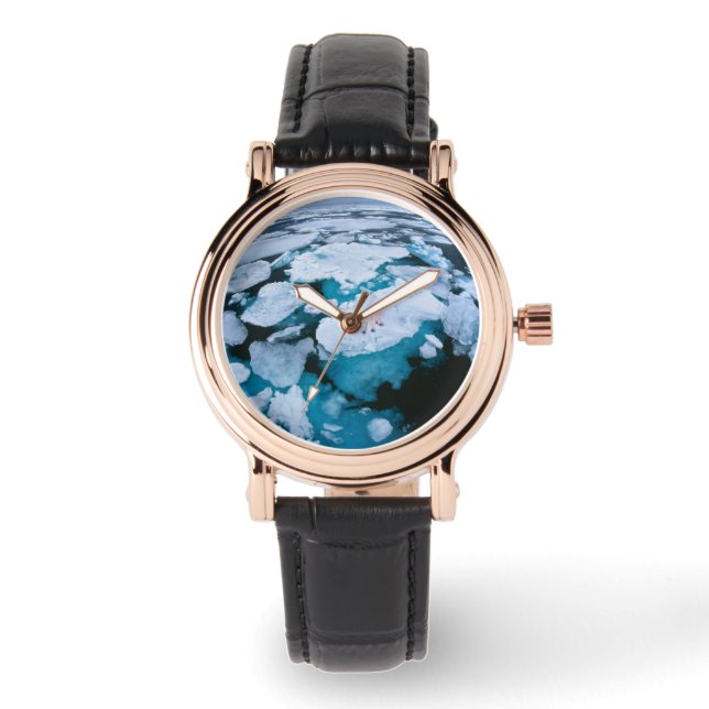 Reloj De Pulsera Hielo y nieve | Oso Polar, Océano Ártico, Svalbard (Anverso)