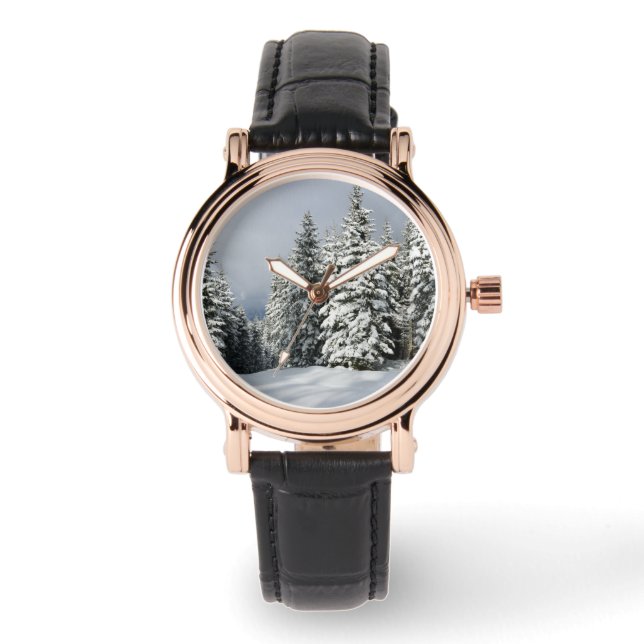 Reloj De Pulsera Hielo y nieve | Pine Woodland, Austria (Anverso)