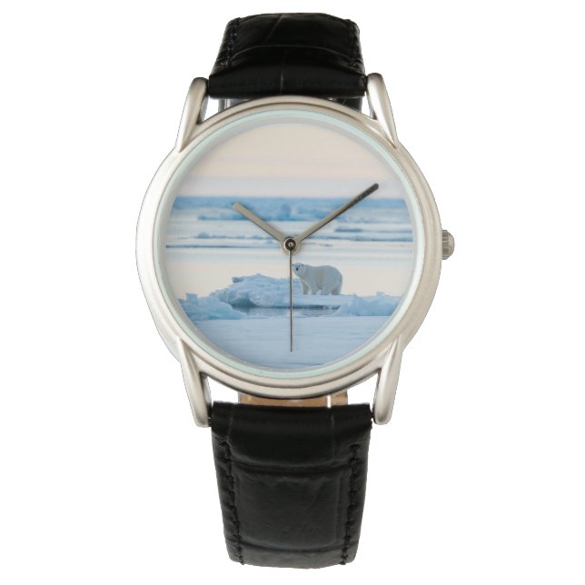 Reloj De Pulsera Hielo y nieve | Polar Bear Iceberg Noruega (Anverso)