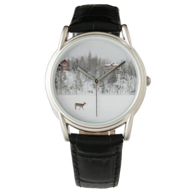 Reloj De Pulsera Hielo y nieve | Venado en Quebec de nieve, Canadá (Anverso)