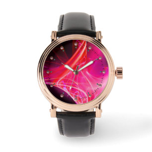 Reloj De Pulsera HINCHAS FRACTALES EN FÚchsia rosa PURPLE