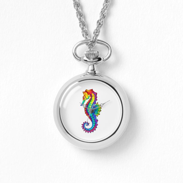 Reloj De Pulsera Hipoahoría marino poligonal arcoiris (Anverso)