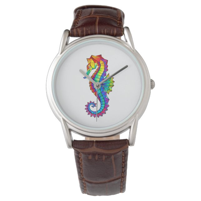Reloj De Pulsera Hipoahoría marino poligonal arcoiris (Anverso)