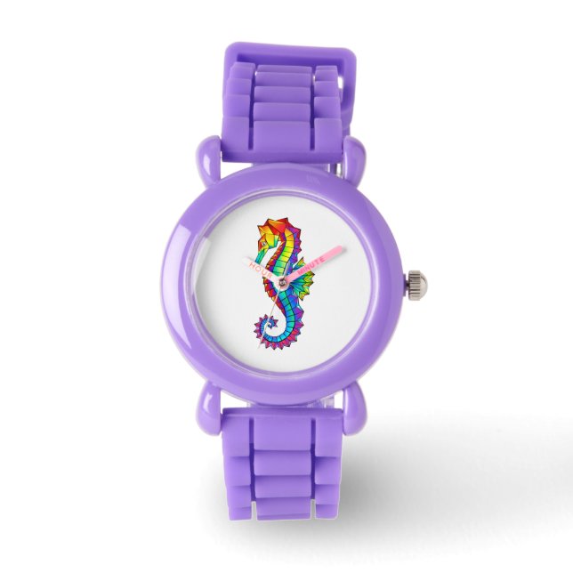 Reloj De Pulsera Hipoahoría marino poligonal arcoiris (Anverso)