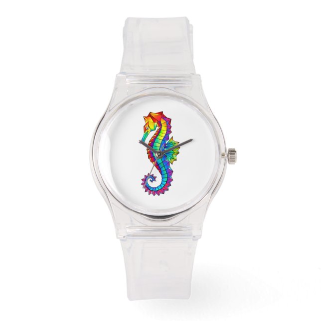 Reloj De Pulsera Hipoahoría marino poligonal arcoiris (Anverso)