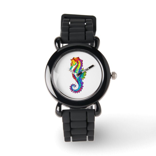 Reloj De Pulsera Hipoahoría marino poligonal arcoiris (Anverso)