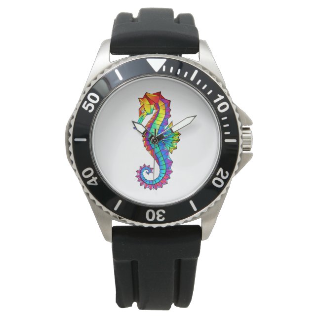 Reloj De Pulsera Hipoahoría marino poligonal arcoiris (Anverso)