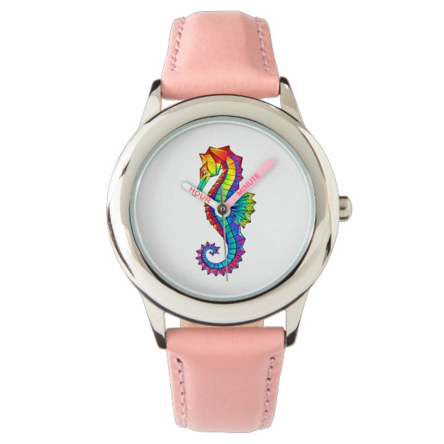 Reloj De Pulsera Hipoahoría marino poligonal arcoiris (Anverso)
