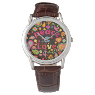 Reloj De Pulsera Hippie de paz y amor