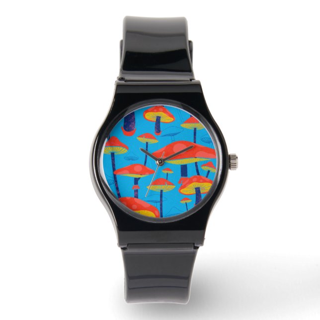 Reloj De Pulsera Hippie Dreamy Retro Vibe Encantador de champiñones (Anverso)