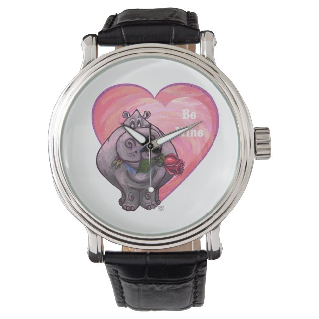 Reloj De Pulsera Hippopótamo El día de San Valentín (Anverso)