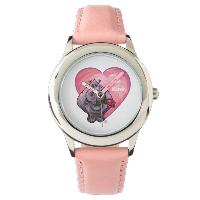 Reloj De Pulsera Hippopótamo El día de San Valentín (Anverso)
