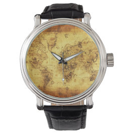 Reloj De Pulsera Histórico-bicho del mapa del viejo mundo de la vie