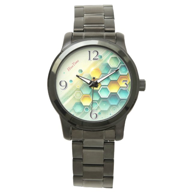 Reloj De Pulsera HiveTime Personalizable Hexagon Design Watch (Anverso)