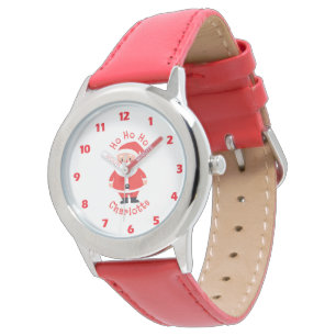 Reloj De Pulsera Ho Ho Ho Ho Ho Santa Chicas nombran niños rojos