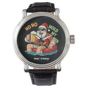 Reloj De Pulsera Ho Ho Hold My Beer Funny Bebiendo Navidades Santa