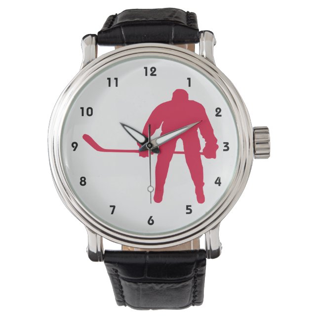 Reloj De Pulsera Hockey rojo Crimson (Anverso)