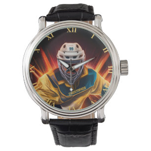 Reloj De Pulsera Hockey Sobre Hielo De Juguete Con Tu Nombre Goalie