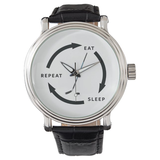 Reloj De Pulsera Hockey sobre hielo Eche Sleep Repetir el discurso  (Anverso)