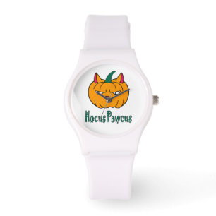 Reloj De Pulsera Hocucus pawcus Halloween calabaza ginger cat magia